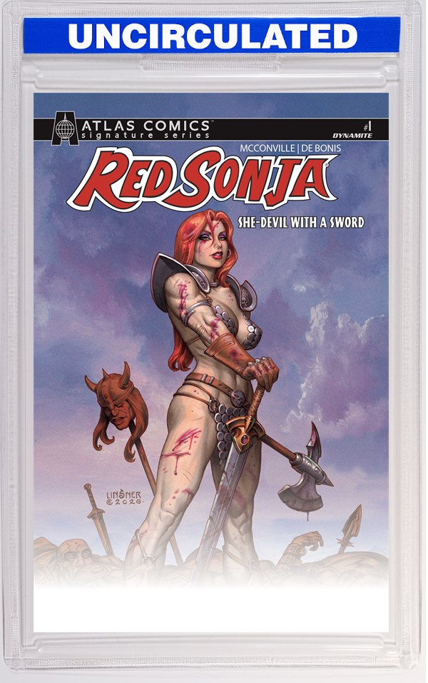 Red Sonja She Devil With A Sword #1 CVR H Joseph Michael Linsner Atlas Edition Signed By Joseph Michael Linsner VAR