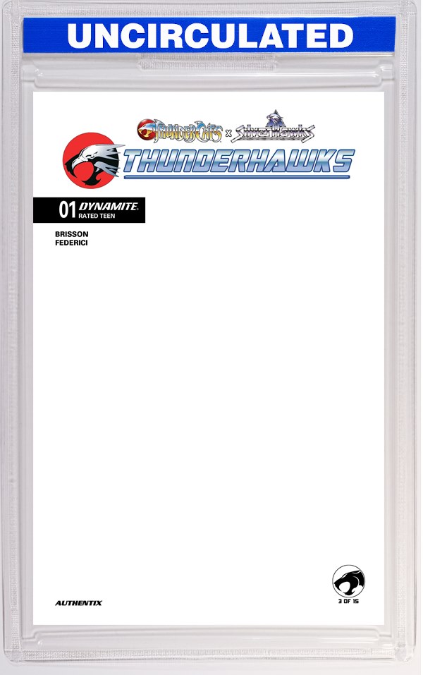 Thundercats X Silverhawks Thunderhawks #1 CVR F Blank Authentix VAR
