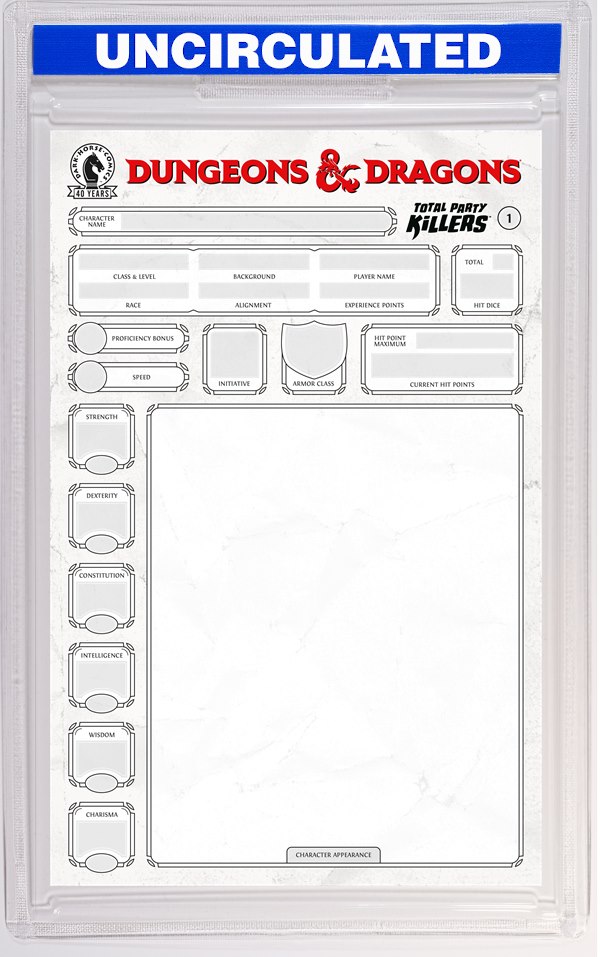 Dungeons & Dragons: Total Party Killers #1 (CVR E) (Blank Cover-Character Sheet)