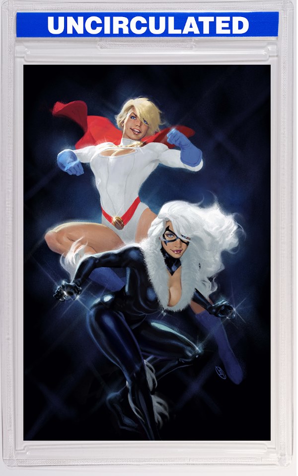 DC Marvel Superman Spider-Man #1 (One Shot) CVR V David Talaski Power Girl & Black Cat Card Stock VAR