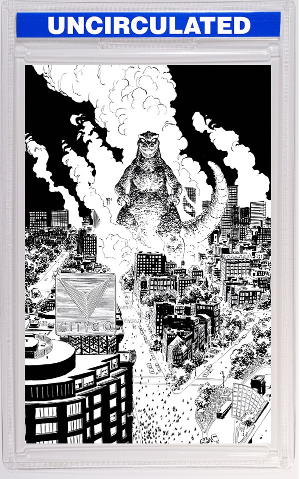Godzilla Vs. America: Boston Variant RI (Sherman B&W Full Art)