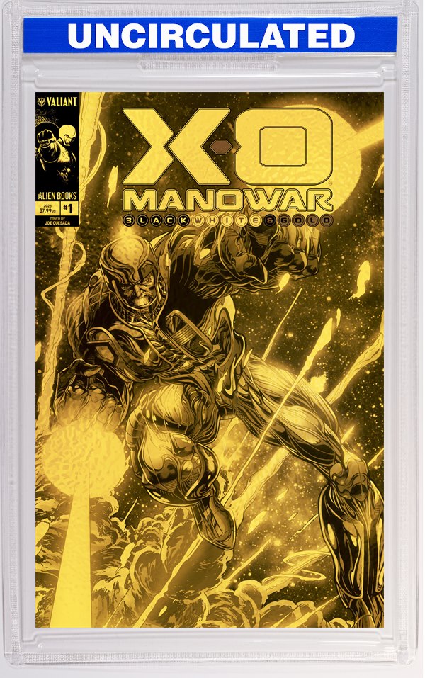 X-O Manowar Black, White & Gold #1 Variant D Foil (Quesada Gold Version)