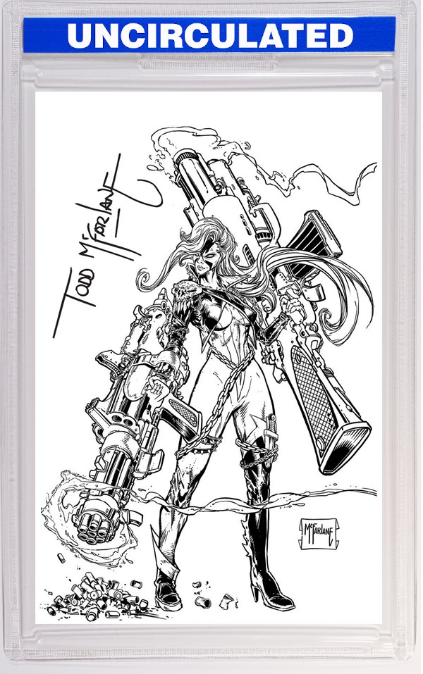 Spawn Scorched #50 CVR G INC Todd McFarlane Signed B&W Inks VAR