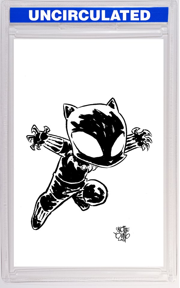 AVENGERS #15 SKOTTIE YOUNG'S BIG MARVEL VIRGIN BLACK AND WHITE VARIANT [BH]