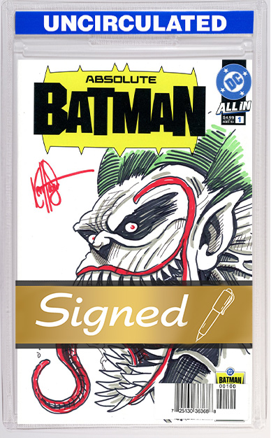 Absolute Batman #1 Batman Day Blank Variant Signed And Remarked By Ken Haeser With An Absolute Joker Sketch