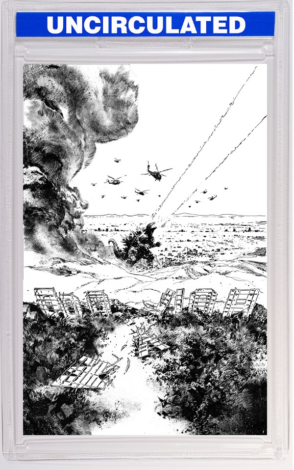 Godzilla Vs. America: Los Angeles Variant RI (Hardman Full Art B&W)