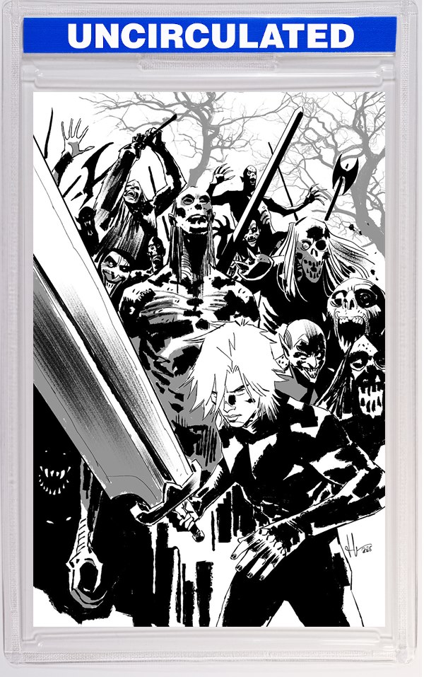 Lost Fantasy #8 CVR D INC Luca Casalanguida B&W Virgin Cardstock VAR