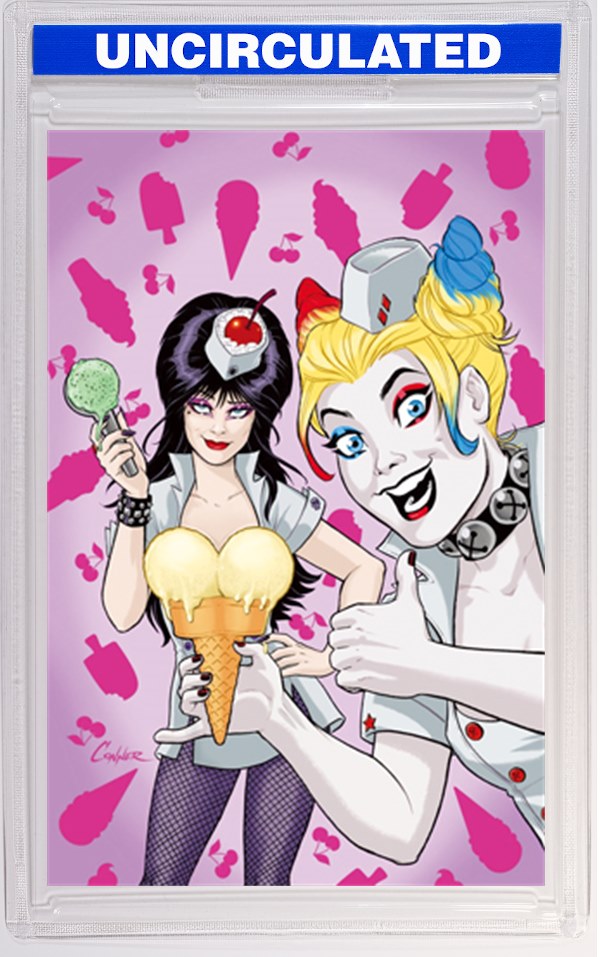 Harley Quinn X Elvira #2 CVR P INC Amanda Conner Ice Cream Foil Virgin VAR