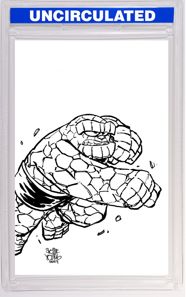 FANTASTIC FOUR #21 SKOTTIE YOUNG'S BIG MARVEL VIRGIN BLACK AND WHITE VARIANT [BH ]