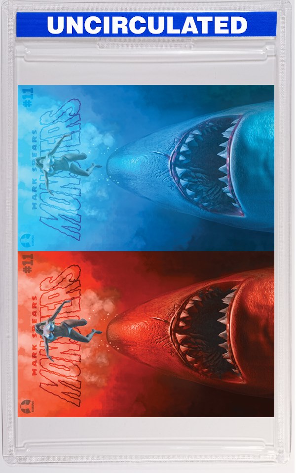 Mark Spears Monsters #11 CVR B Mark Spears Shark Attack Jaws Homage Holofoil Flip Cover VAR