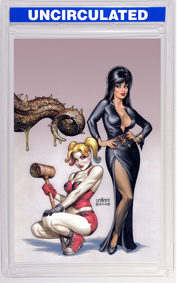 Harley Quinn X Elvira #4 CVR J INC Joseph Michael Linsner Virgin VAR