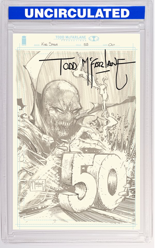 King Spawn #50 CVR I INC Todd McFarlane Sketch Virgin Sketch Signed CGC Graded VAR
