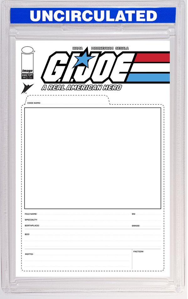 GI Joe A Real American Hero #325 CVR F Blank Sketch File Card VAR