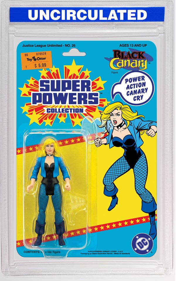 Justice League Unlimited #26 CVR E Jason Geyer & Alex Saviuk Black Canary Super Powers Action Figure Card Stock VAR
