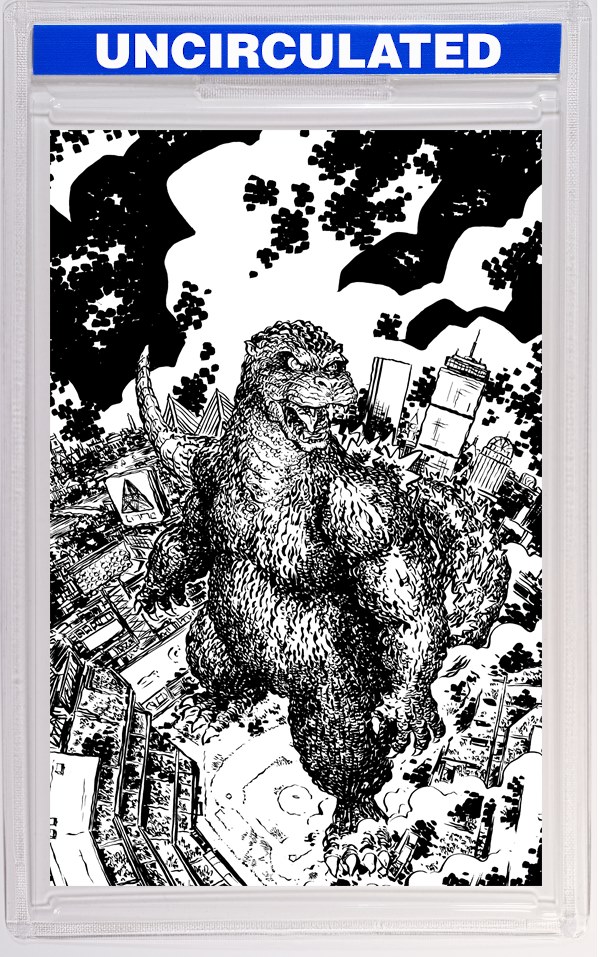 Godzilla Vs. America: Boston Variant RI (Lonergan B&W Full Art)