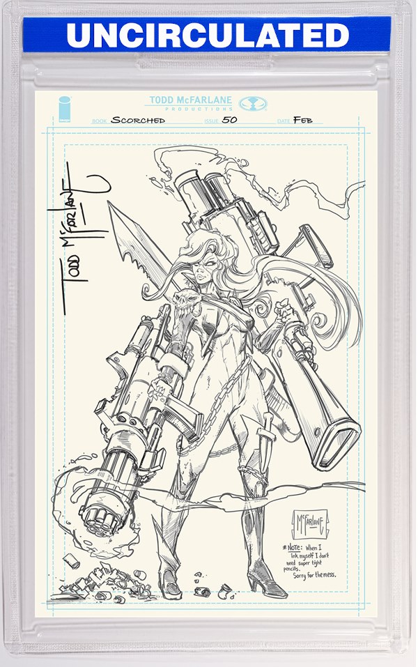 Spawn Scorched #50 CVR H INC Todd McFarlane Virgin Signed W Sketch VAR