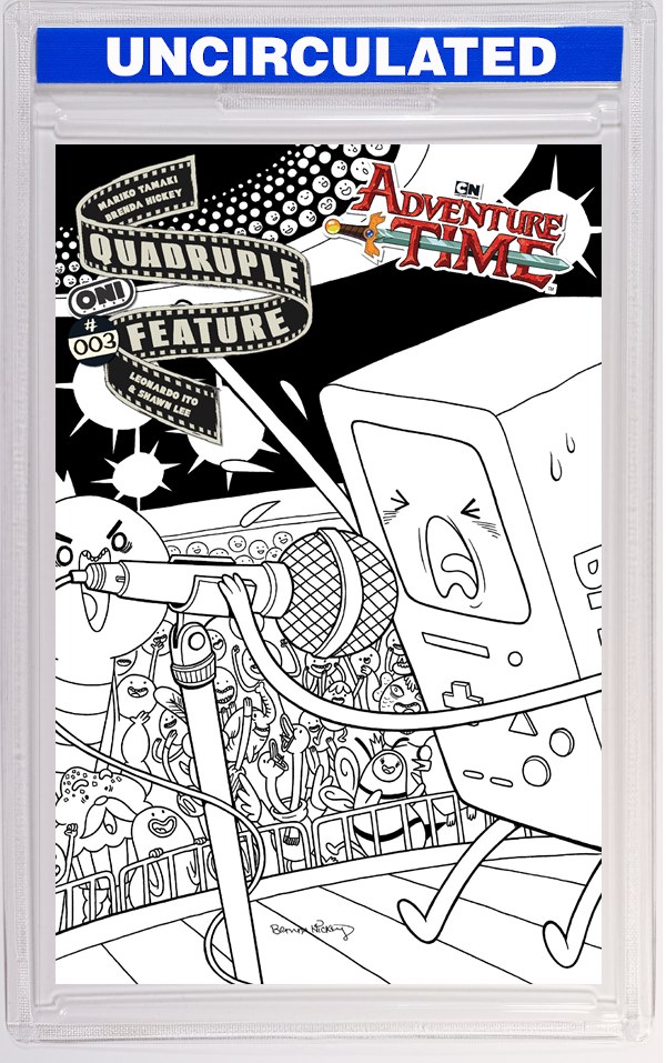 Adventure Time Quadruple Feature #3 CVR D INC Brenda Hickey B&W VAR