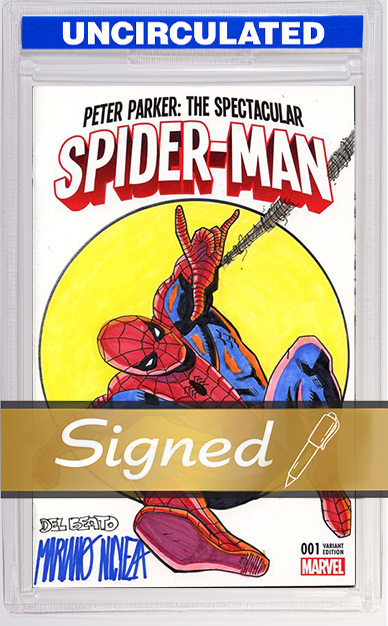Marvel Comics Commissioned Cover Art Signed And Remarked By Mariano Nicieza And Joe Delbeato With A Spider-Man Sketch